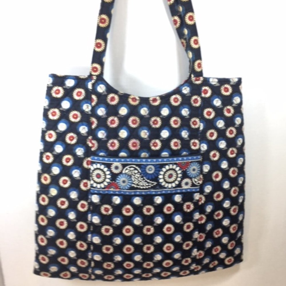 Vera Bradley Large Quilted Owl Floral Design Tote Travel Shoulder Bag